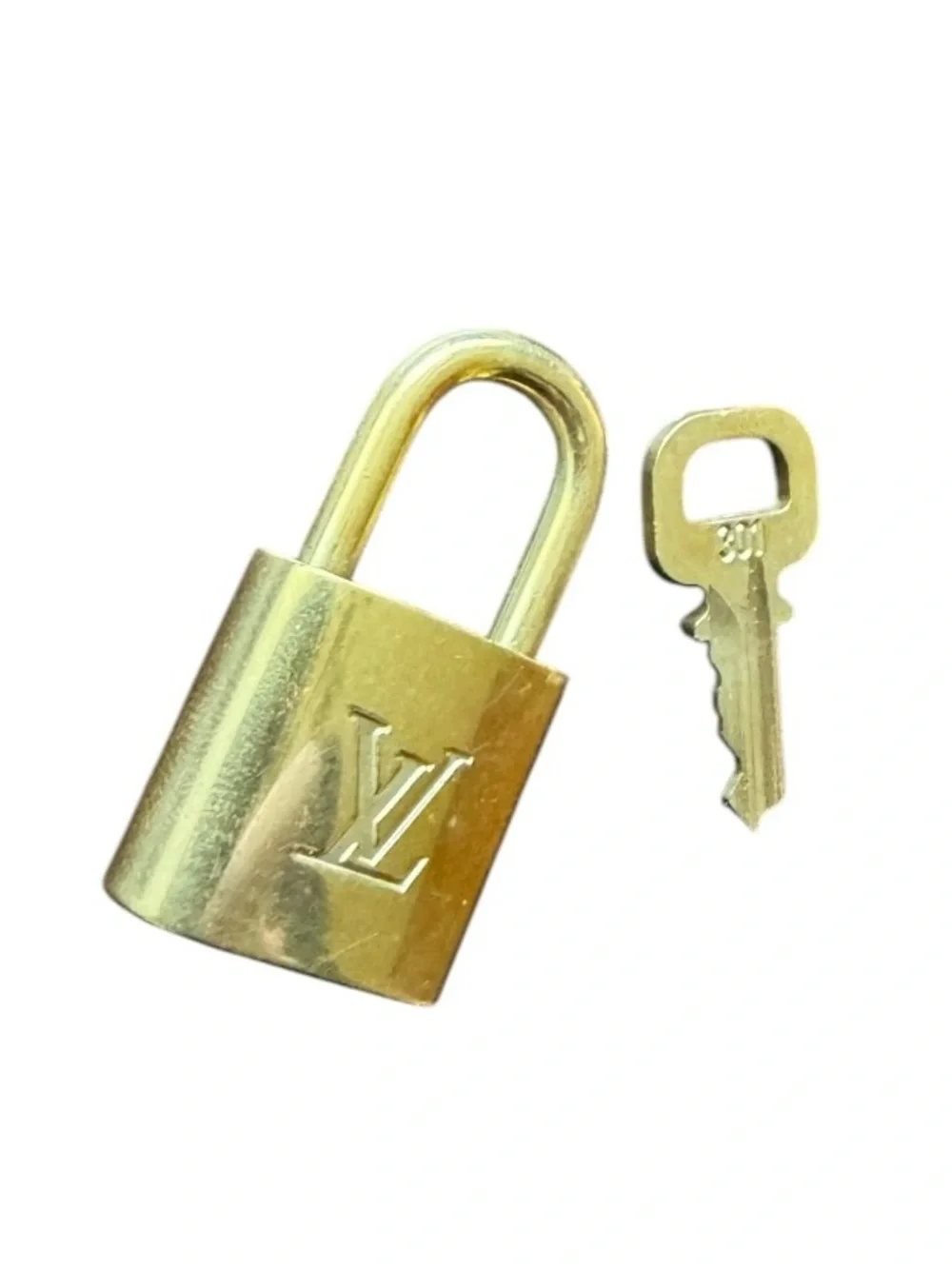 Louis Vuitton Padlock & Key Set in Gold Tone